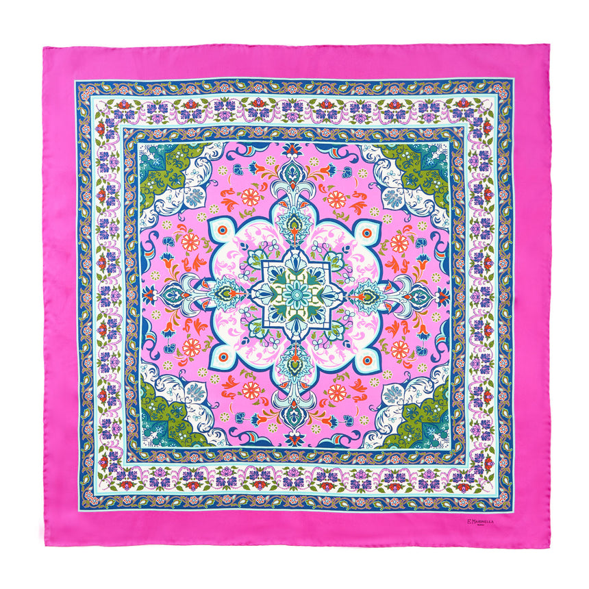 FUCSIA SILK SCARF 90