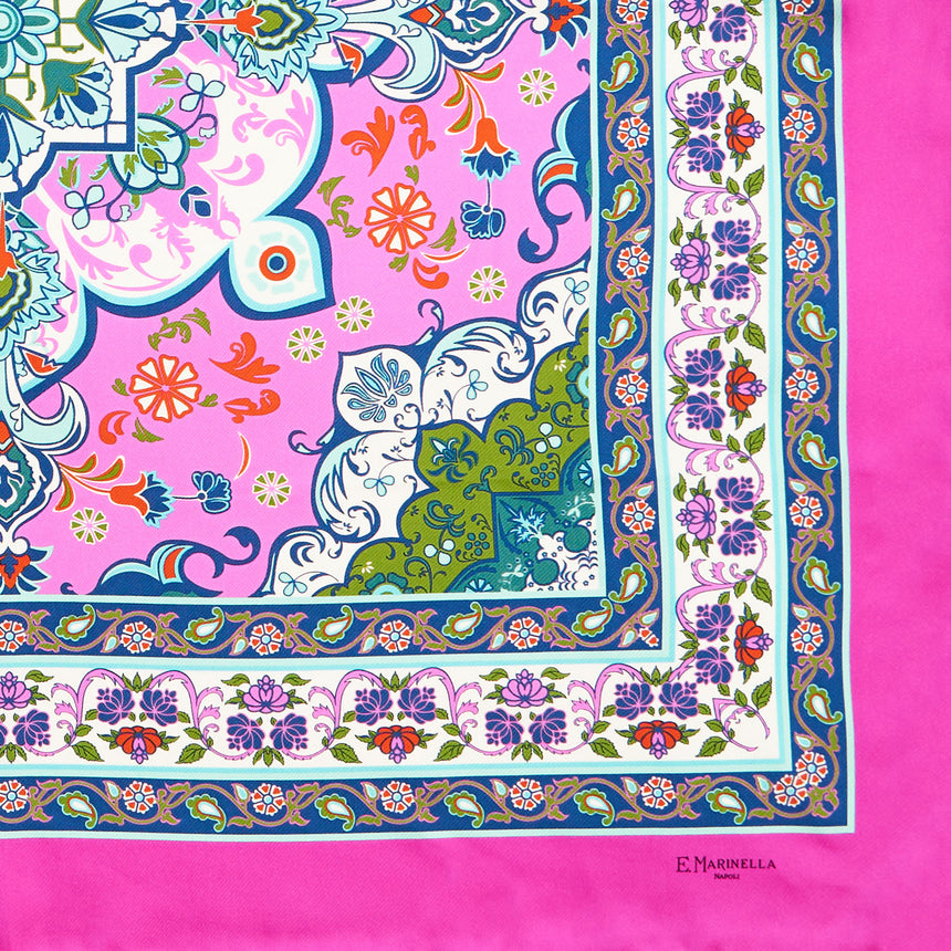 FUCSIA SILK SCARF 90