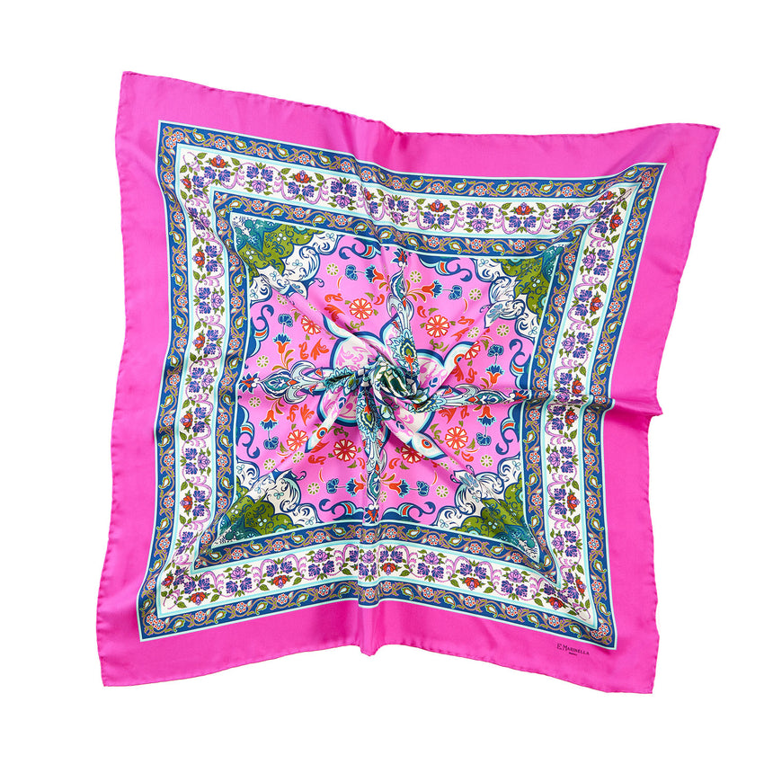 FUCSIA SILK SCARF 90