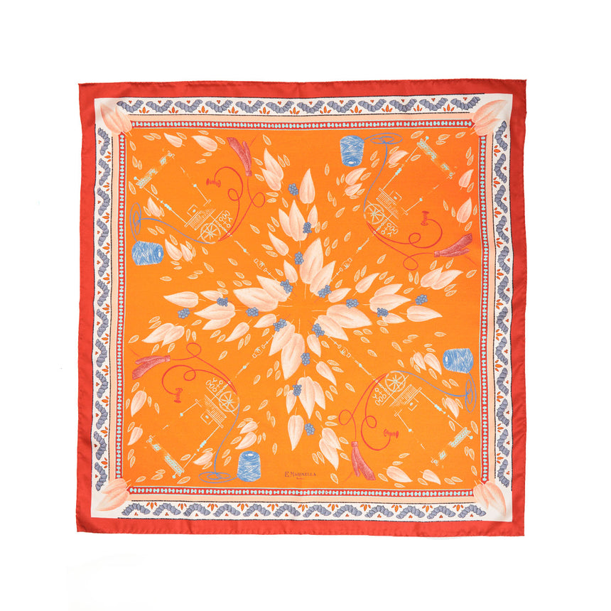 FOULARD ARANCIONE IN SETA E ORANGE FIBER