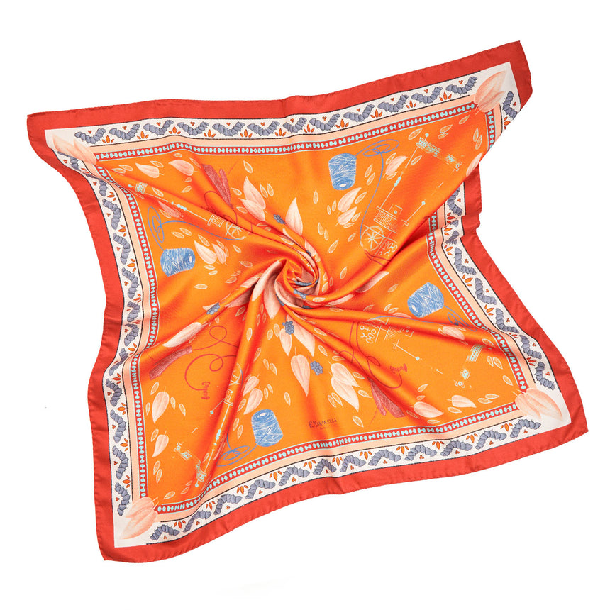 FOULARD ARANCIONE IN SETA E ORANGE FIBER