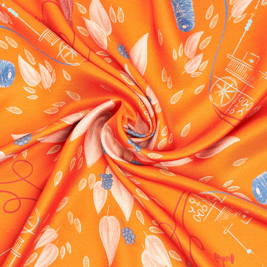 FOULARD ARANCIONE IN SETA E ORANGE FIBER