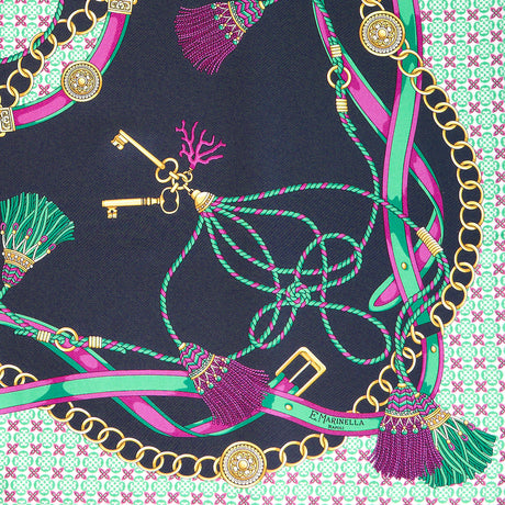 DARK GREEN SILK SCARF 65