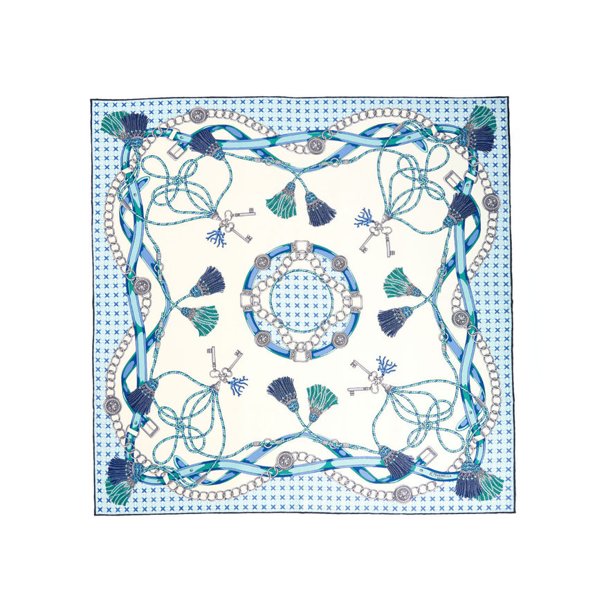 FOULARD IN SETA 65 BLU