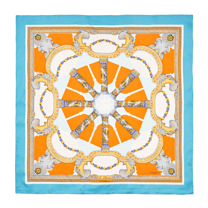 LIGHT BLUE SILK SCARF 90