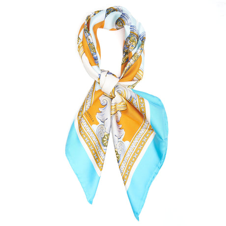 FOULARD IN SETA 90 AZZURRO