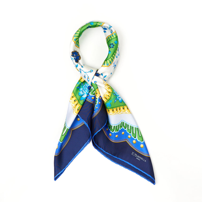 FOULARD IN SETA 90 BLU