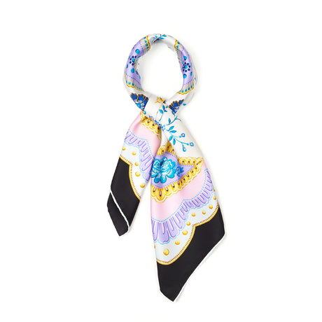 BLACK SILK SCARF 90