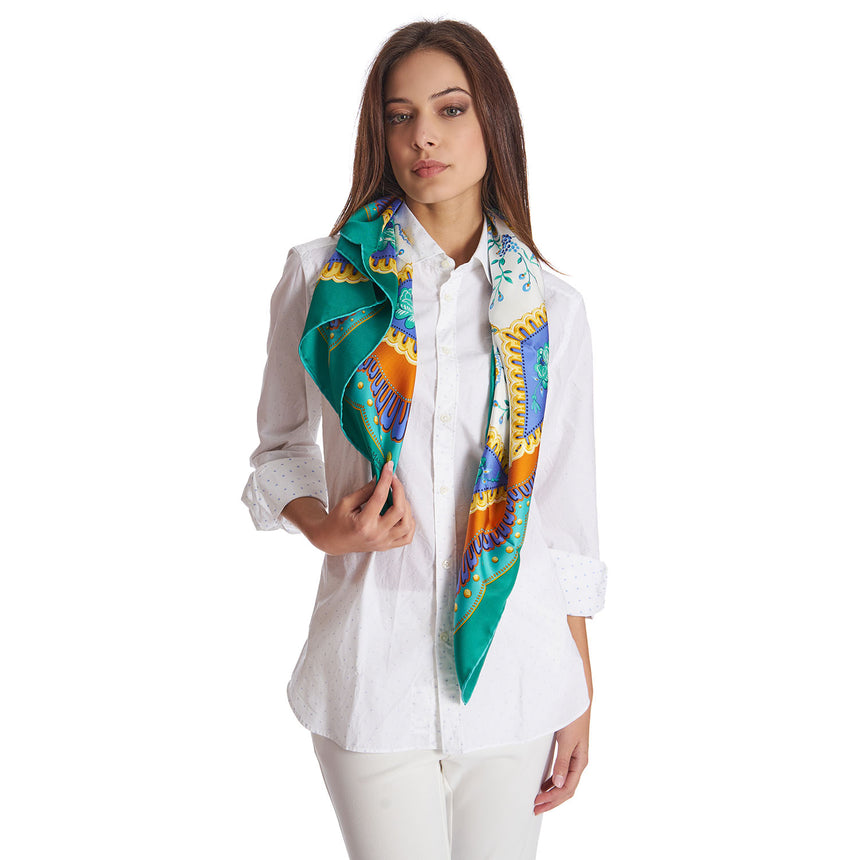 FOULARD IN SETA 90 VERDE CHIARO