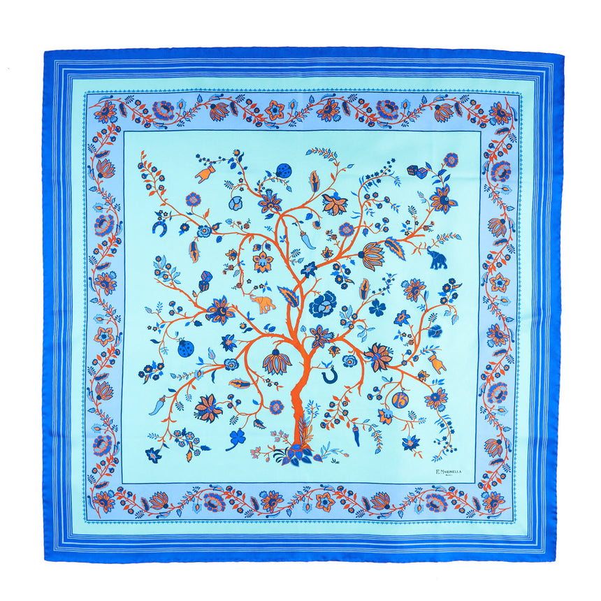 LIGHT BLUE SILK SCARF 90