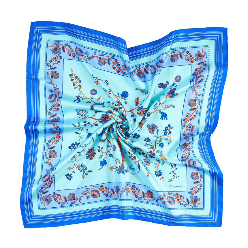 LIGHT BLUE SILK SCARF 90