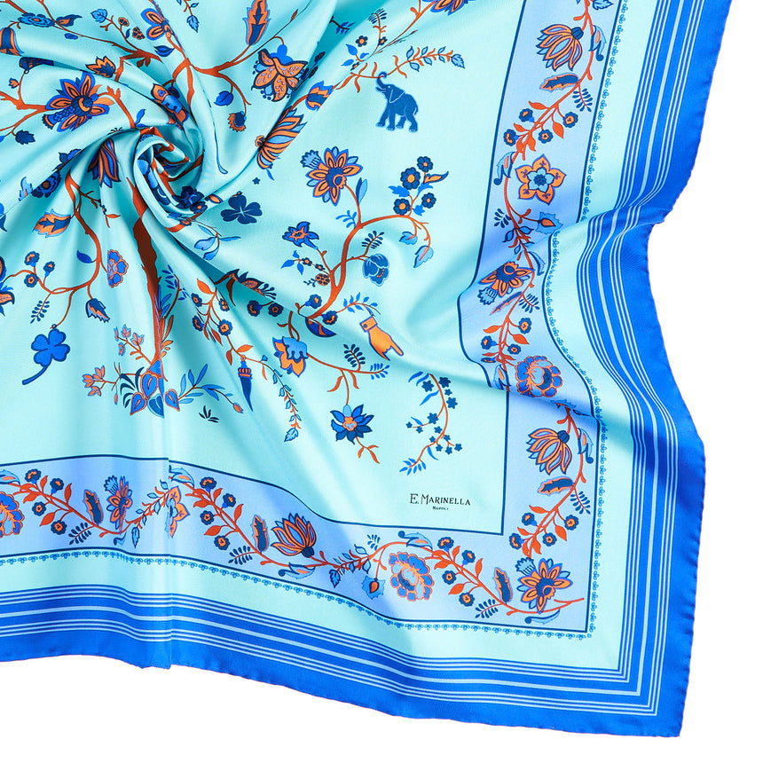 LIGHT BLUE SILK SCARF 90