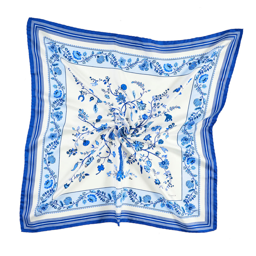 FOULARD IN SETA 90 BLU