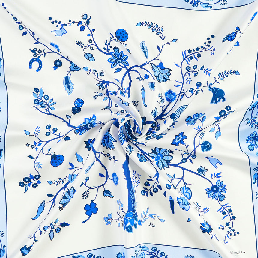 FOULARD IN SETA 90 BLU