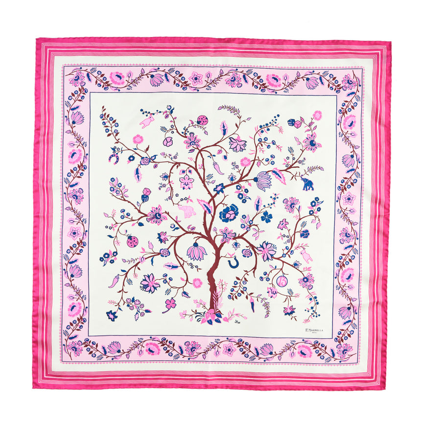 FUCSIA SILK SCARF 90