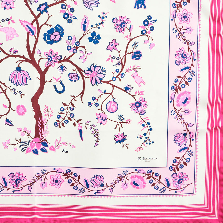 FUCSIA SILK SCARF 90