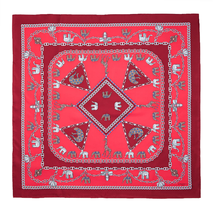 FOULARD IN SETA 90 BORDEAUX