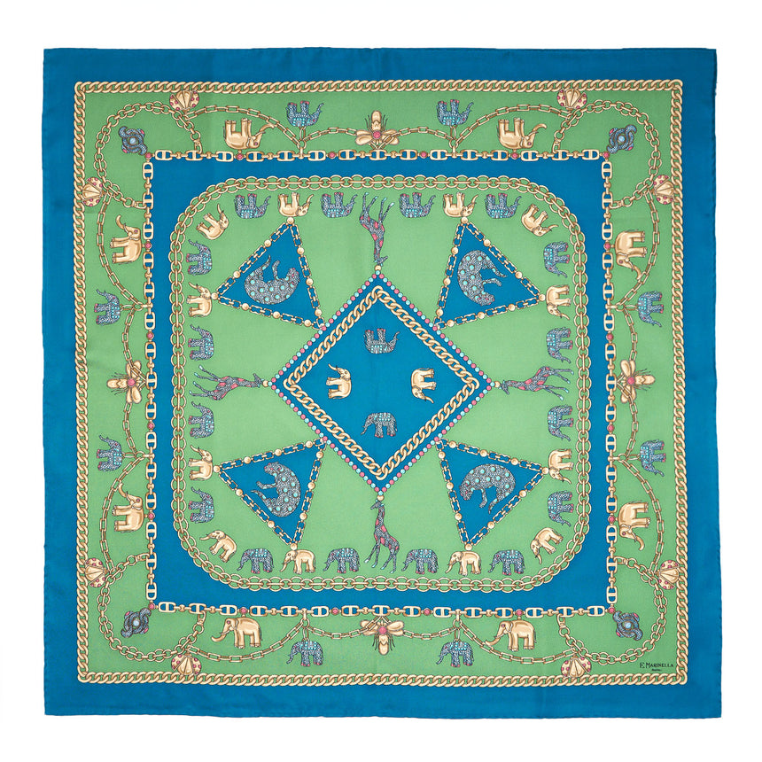 BLUE SILK SCARF 90