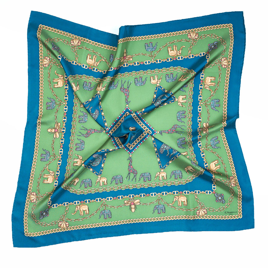 BLUE SILK SCARF 90