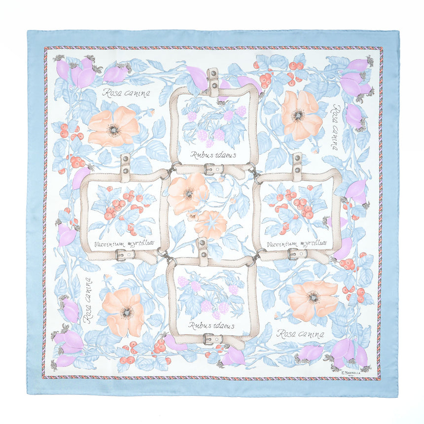 LIGHT BLUE SILK SCARF 90