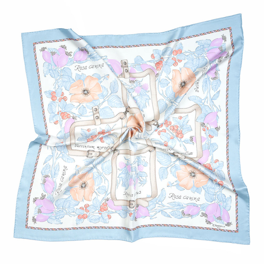 FOULARD IN SETA 90 AZZURRO