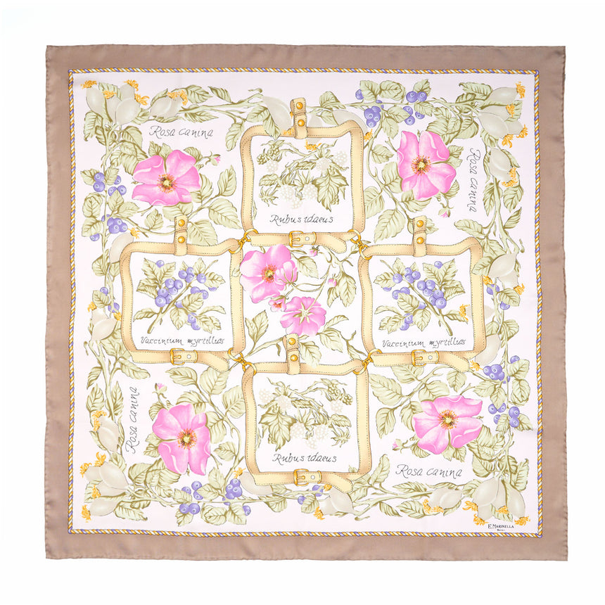 BEIGE SILK SCARF 90