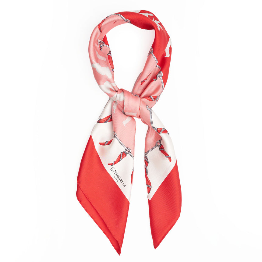 RED SILK SCARF 90