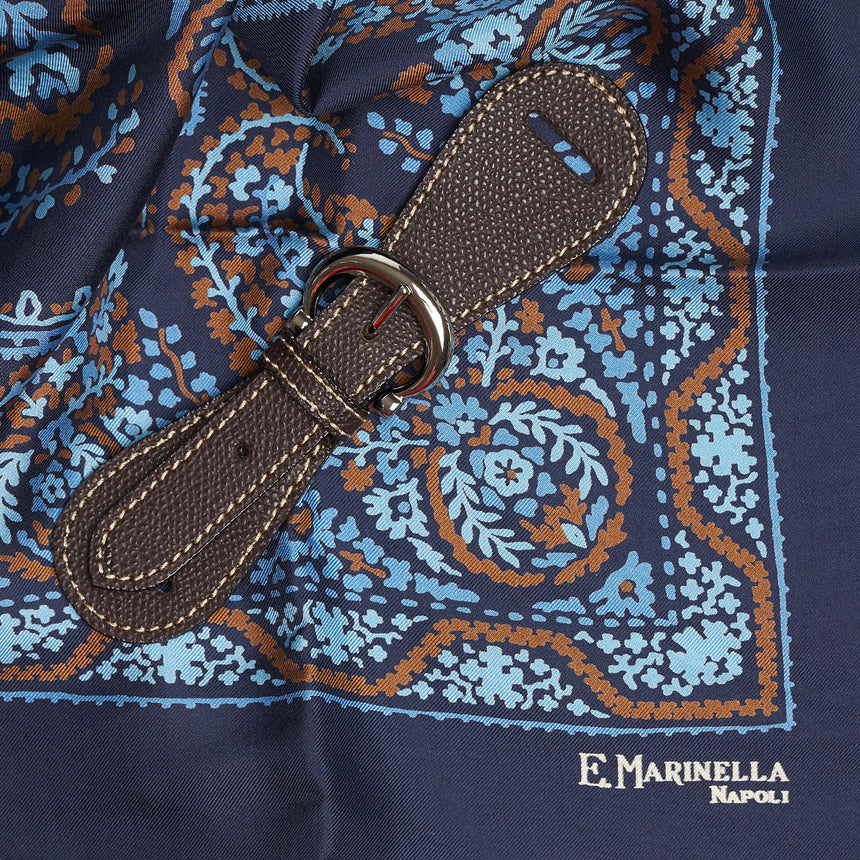 FERMAFOULARD IN PELLE MARRONE SCURO