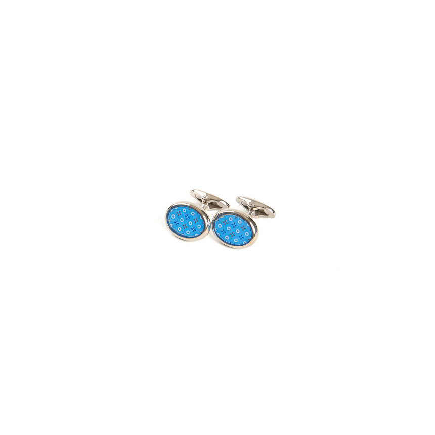 LIGHT BLUE SILVER CUFFLINKS