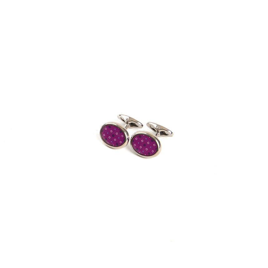 GEMELLI DA POLSO IN ARGENTO FUCSIA