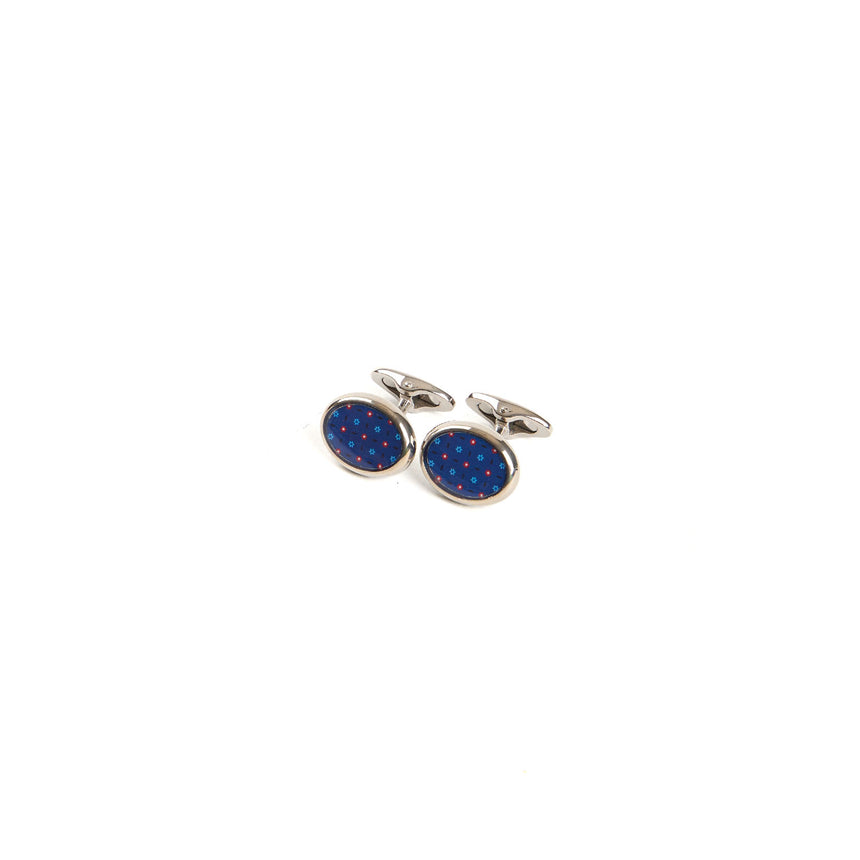 BLUE SILVER CUFFLINKS