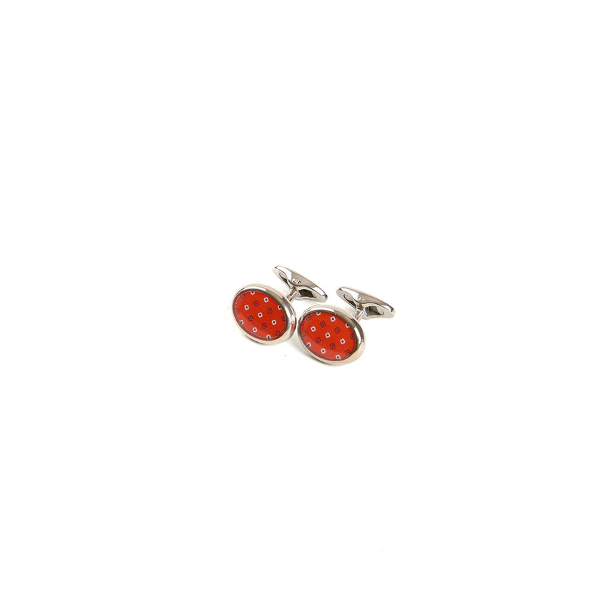 RED SILVER CUFFLINKS