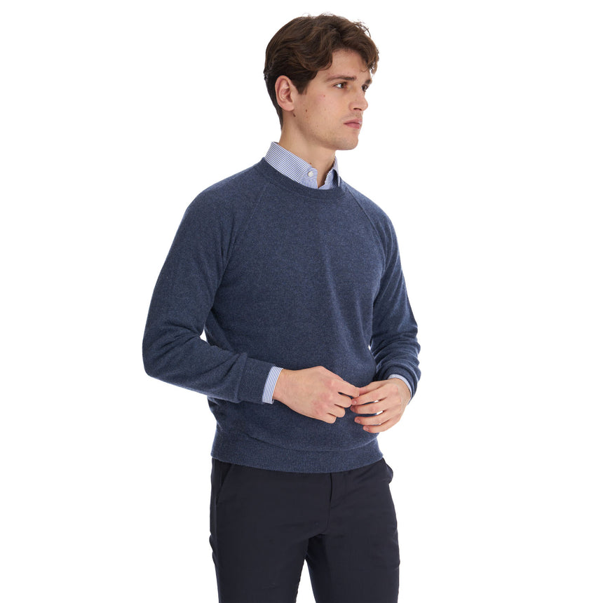 MAGLIONE GIROCOLLO BLU