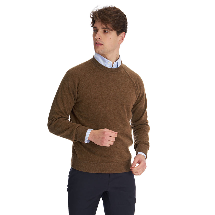 MAGLIONE GIROCOLLO MARRONE CHIARO