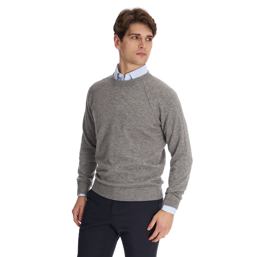 MAGLIONE GIROCOLLO GRIGIO CHIARO