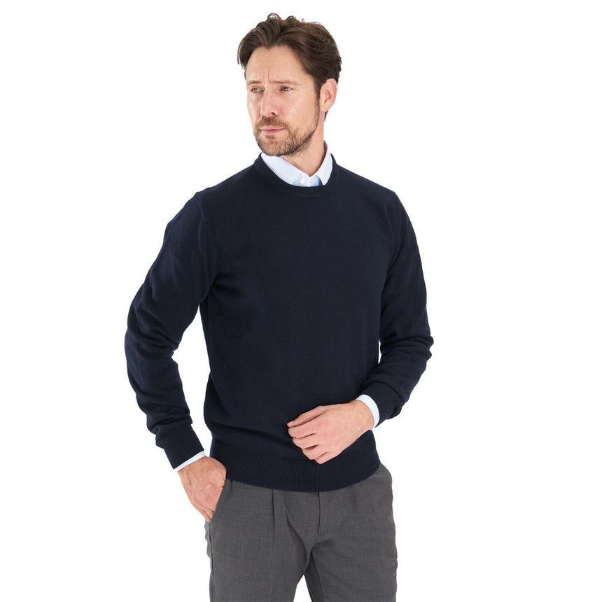 MAGLIONE GIROCOLLO BLU SCURO