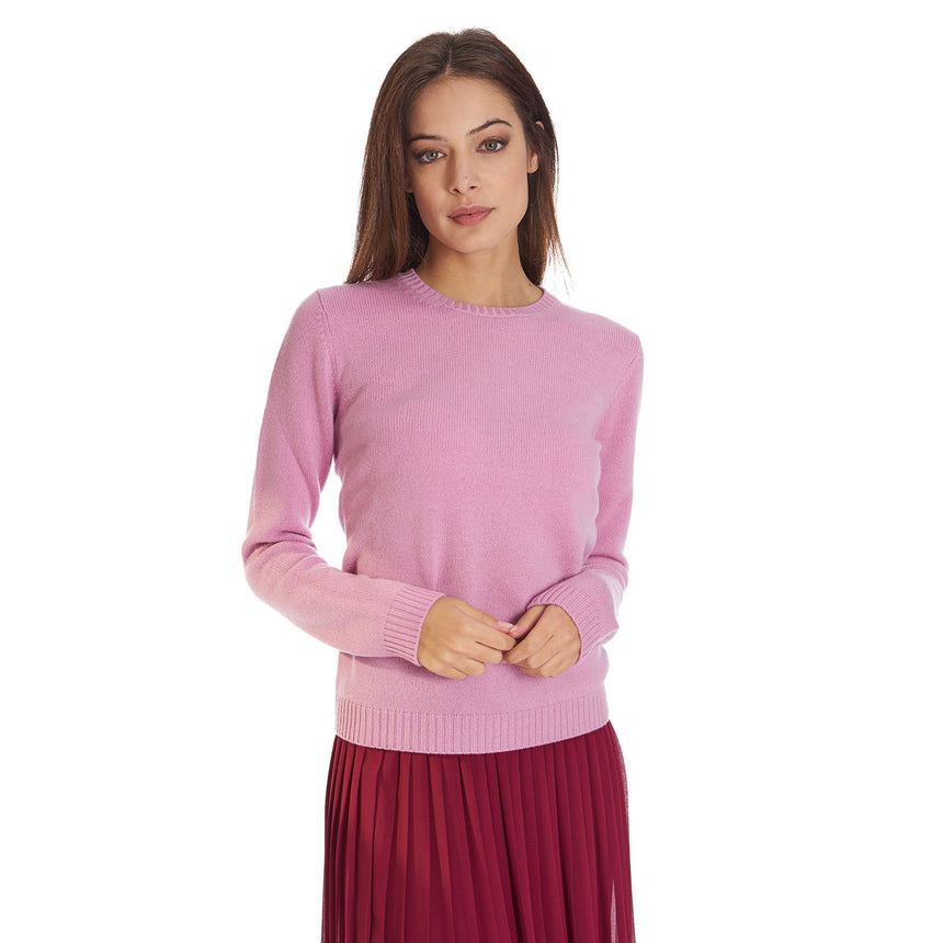 MAGLIONE GIROCOLLO ROSA