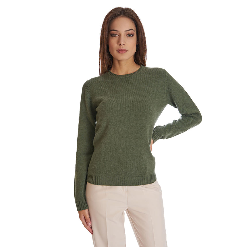 MAGLIONE GIROCOLLO VERDE SCURO