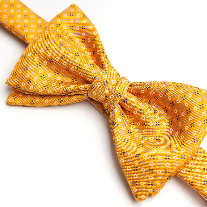 ORANGE PRE-KNOTTED SILK BOWTIE