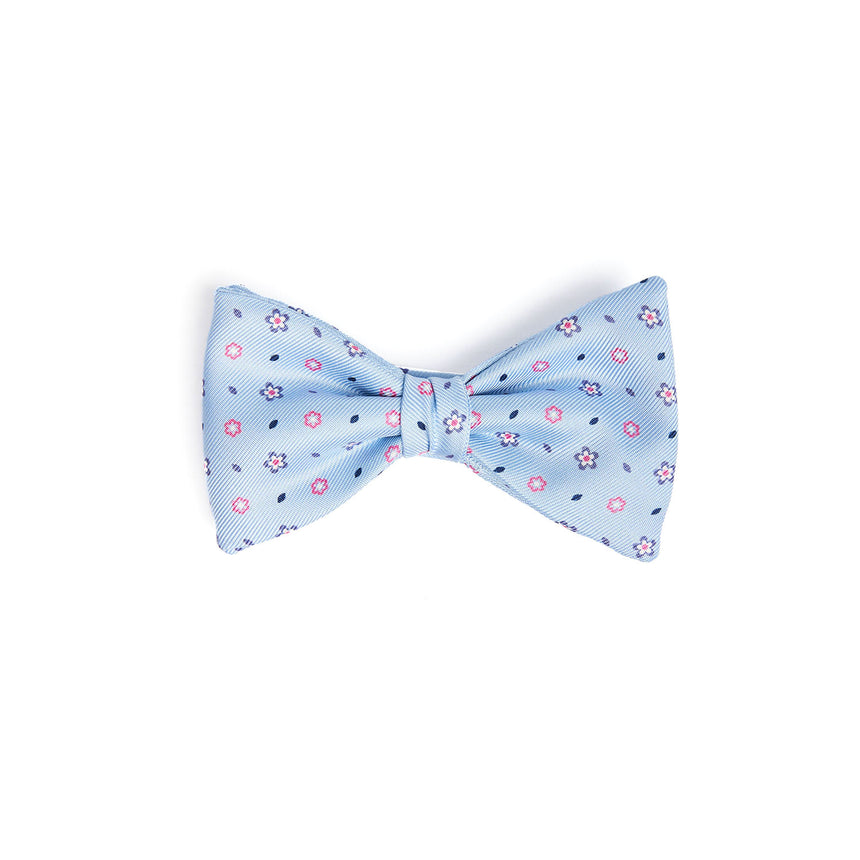 LIGHT BLUE PRE-KNOTTED SILK BOWTIE