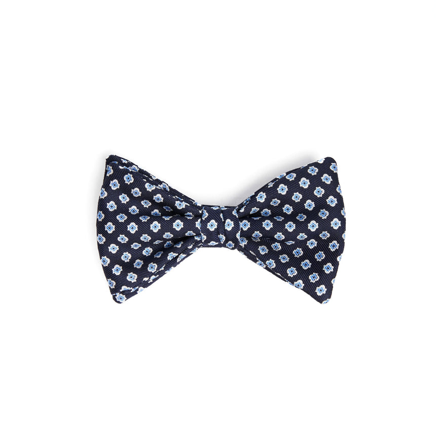 DARK BLUE PRE-KNOTTED SILK BOWTIE