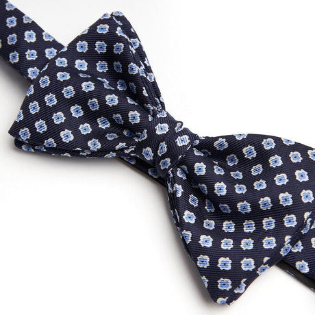 DARK BLUE PRE-KNOTTED SILK BOWTIE