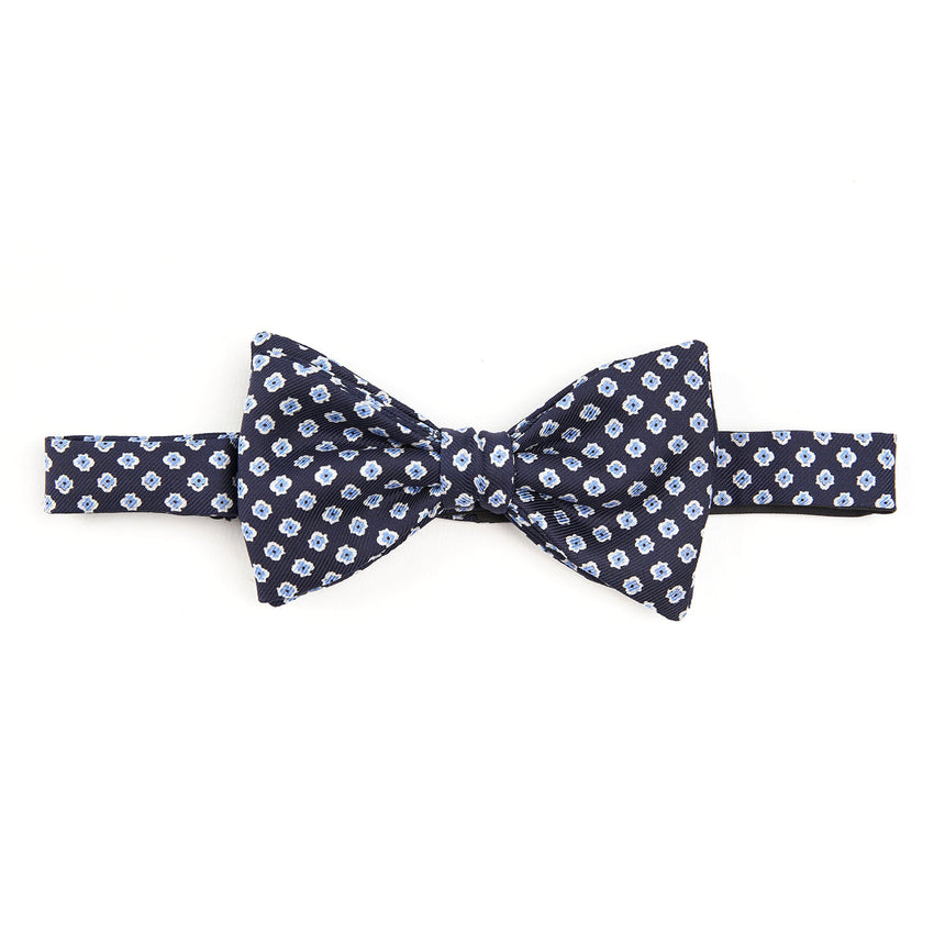 DARK BLUE PRE-KNOTTED SILK BOWTIE