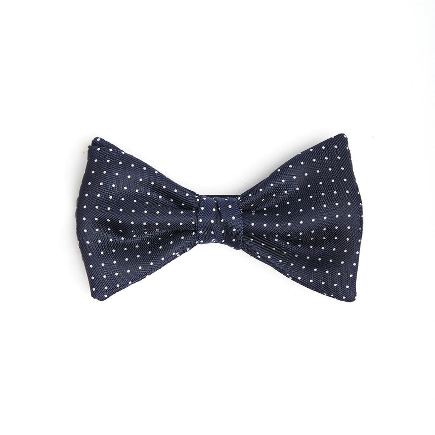 DARK BLUE PRE-KNOTTED SILK BOWTIE