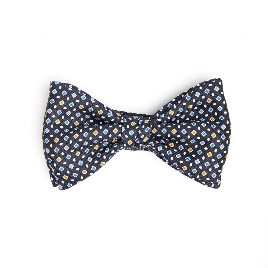 DARK BLUE PRE-KNOTTED SILK BOWTIE