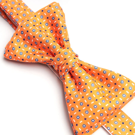 ORANGE PRE-KNOTTED SILK BOWTIE