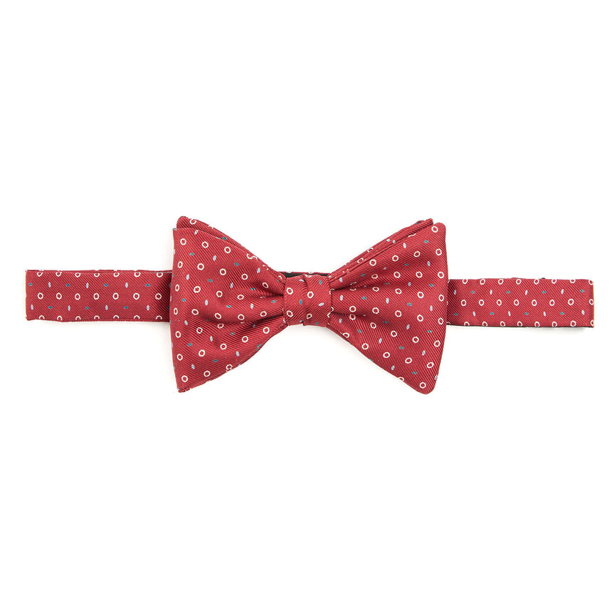 BURGUNDY PRE-KNOTTED SILK BOWTIE