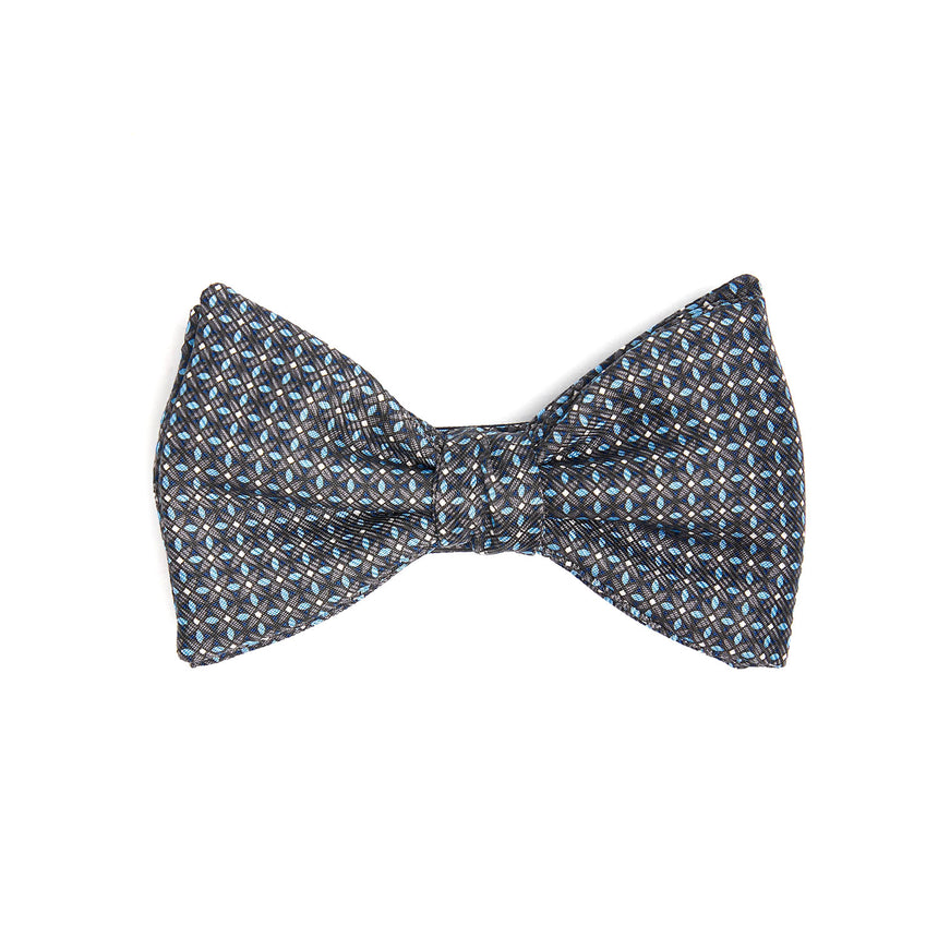 DARK GREY PRE-KNOTTED SILK BOWTIE