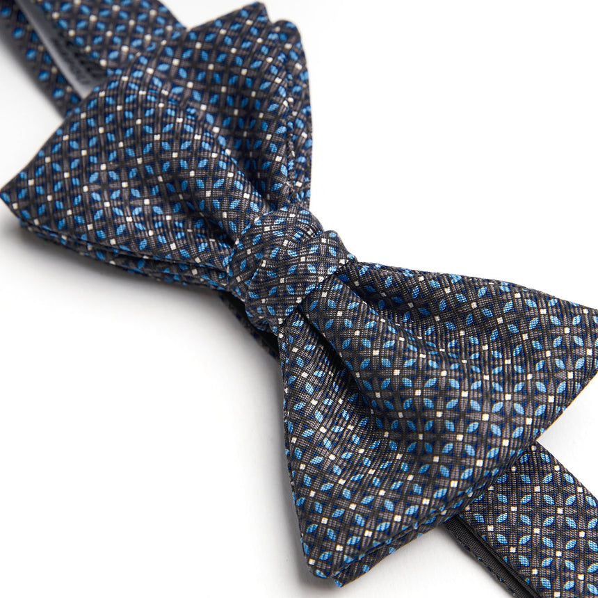 DARK GREY PRE-KNOTTED SILK BOWTIE