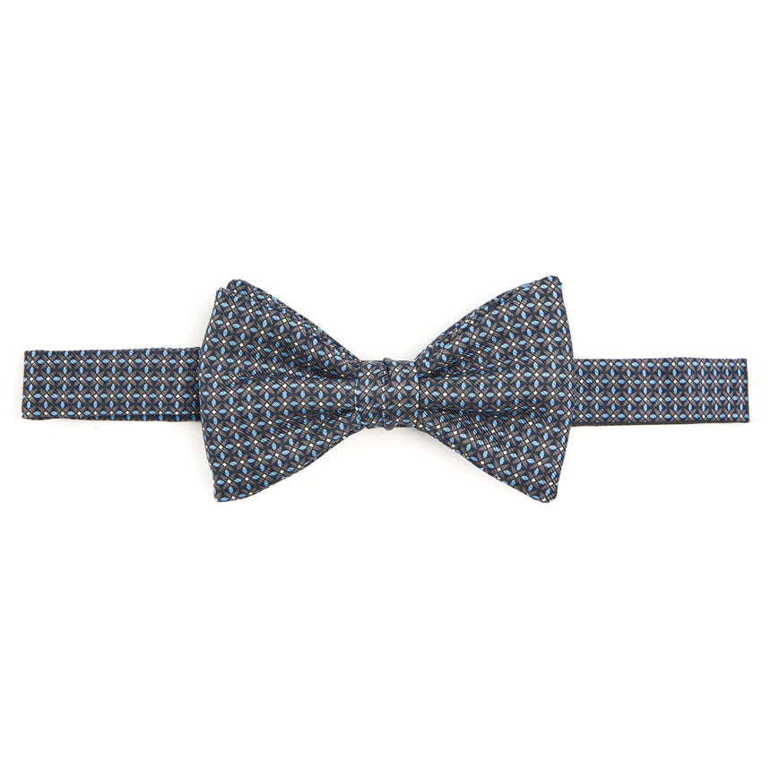 DARK GREY PRE-KNOTTED SILK BOWTIE